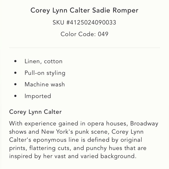 Corey Lynn Calter for Anthropologie Sadie Romper Size XS - Picture 10 of 11